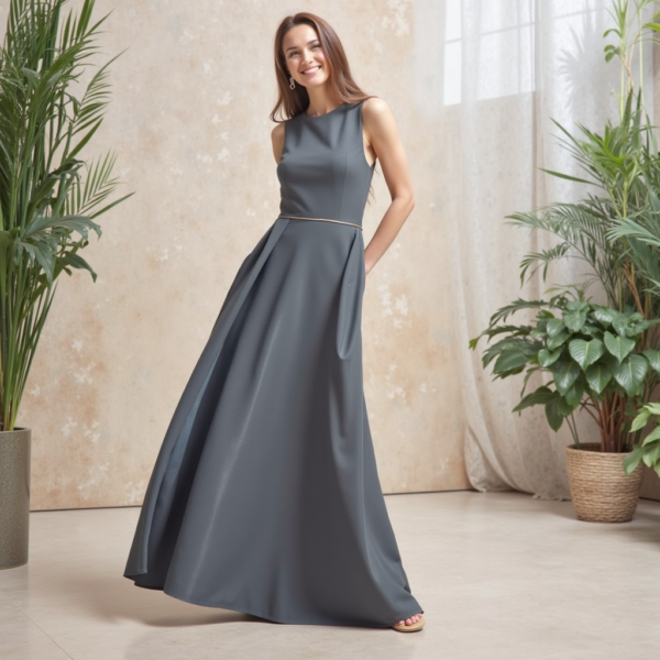 Celeste Veil – Silk Party Gown