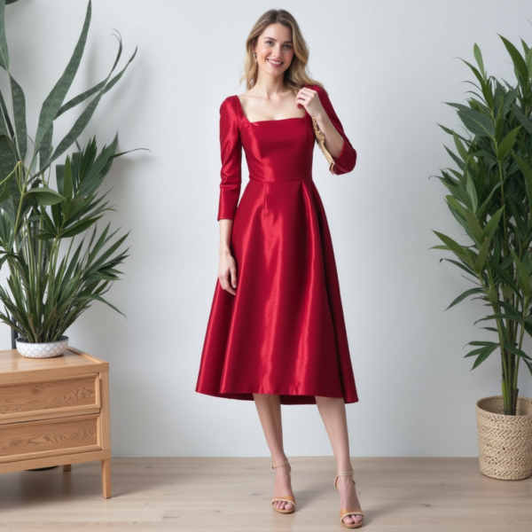 Red Rebellion – Silk Frock Dress