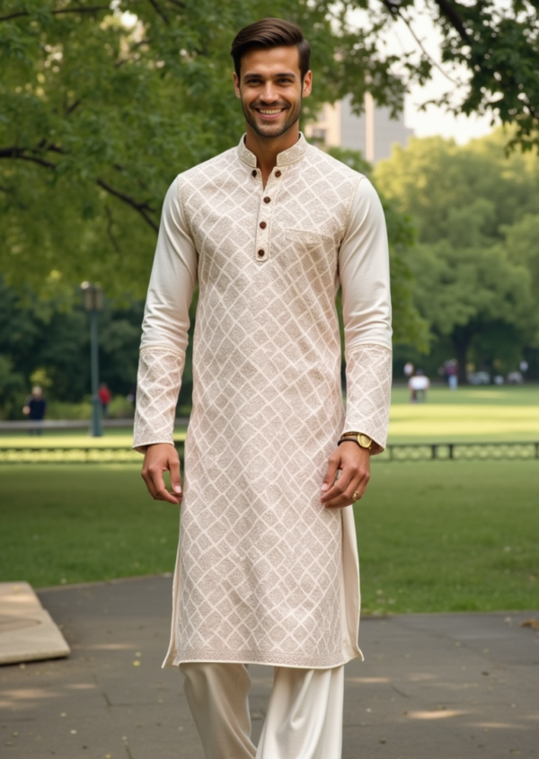 Zeenat-e-Dastar - Off-White Kurta Shalwar