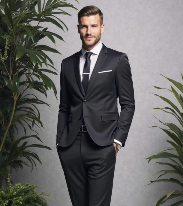 2 Piece Slim Black Suit