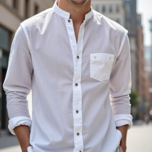 White Casual With Full Sleeves