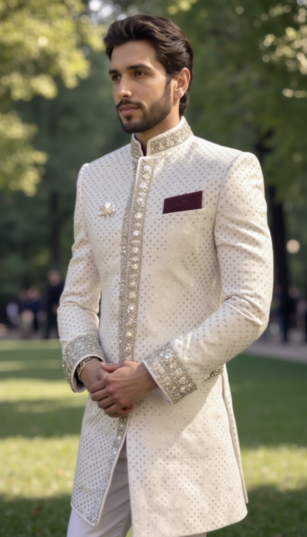 Zarbaft Legacy - Off-White Sherwani