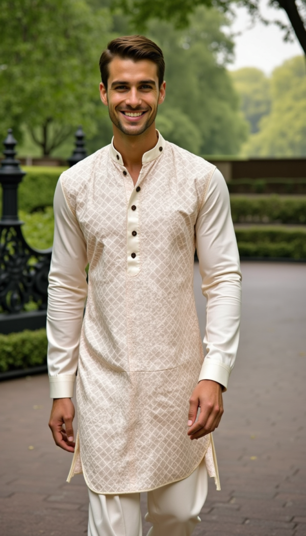 Tajdar - Off-White Kurta Shalwar