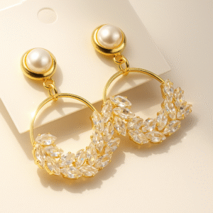 Crystal Bloom Hoops